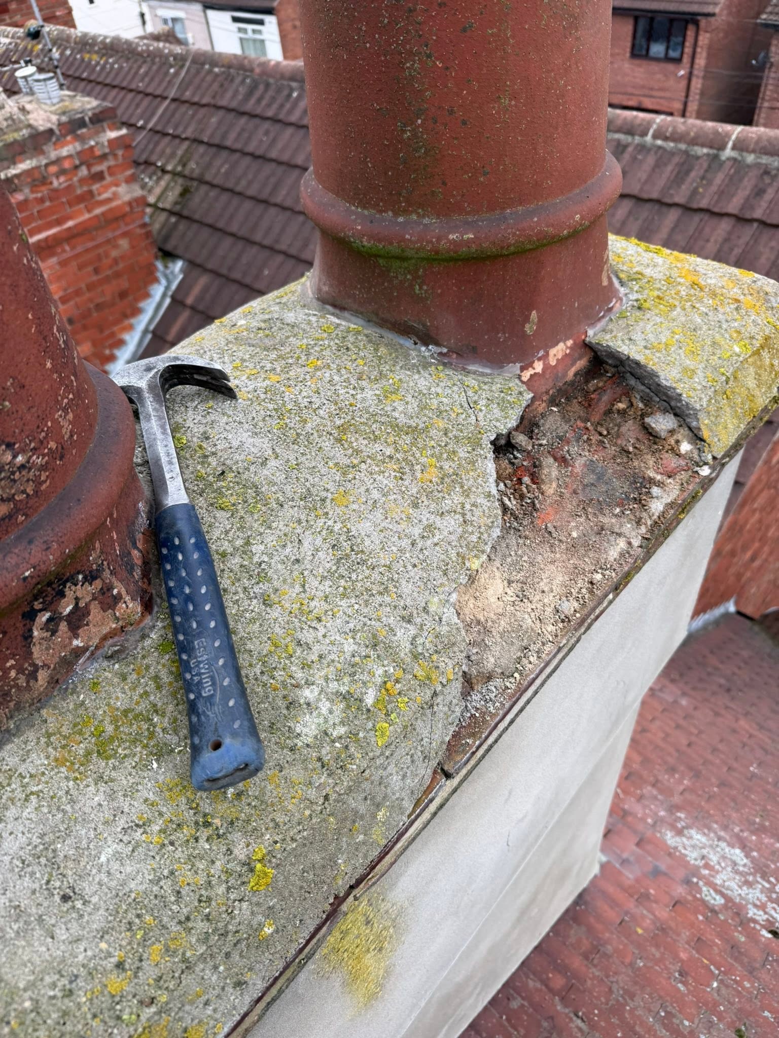 Marlite chimney flaunching repair